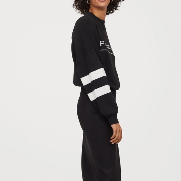 H&M x Pringle of Scotland Knit Sweater Blokettecore Black white S oversized - Picture 4 of 15